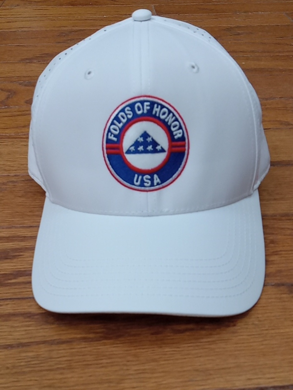 Ahead Folds Of Honor USA White Golf Performance Hat Cap Adjustable Patriotic